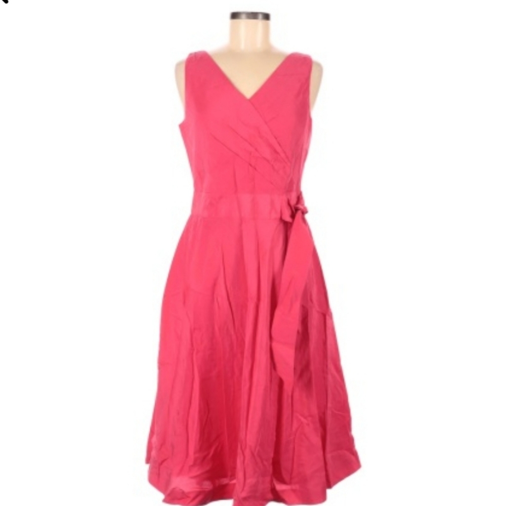J. Peterman pink cotton silk dress 8